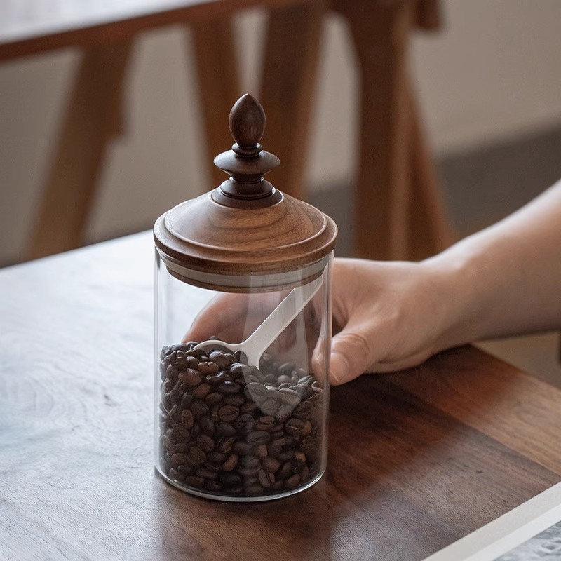Coffee Tea Bean Leaf - Tarro de almacenamiento de granos de