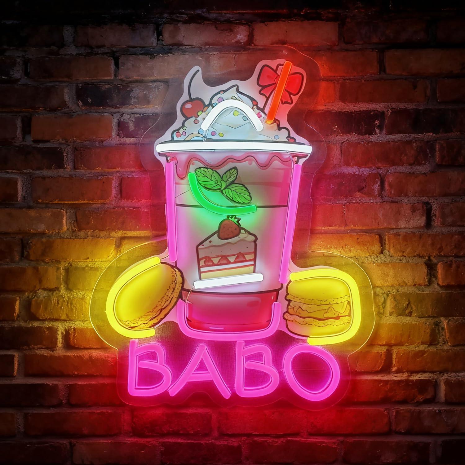 Coffee Tea Neon Sign - Letrero de Neón Boba Bubble Tea,
