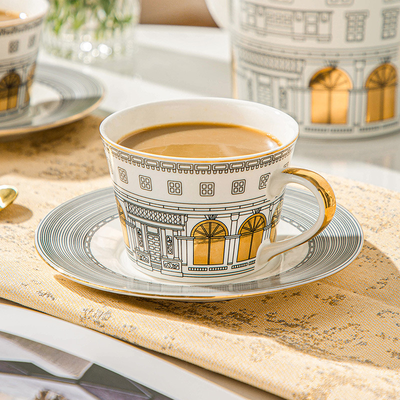 Coffee Tea Set Up - Taza arquitectónica y platillo, taza de