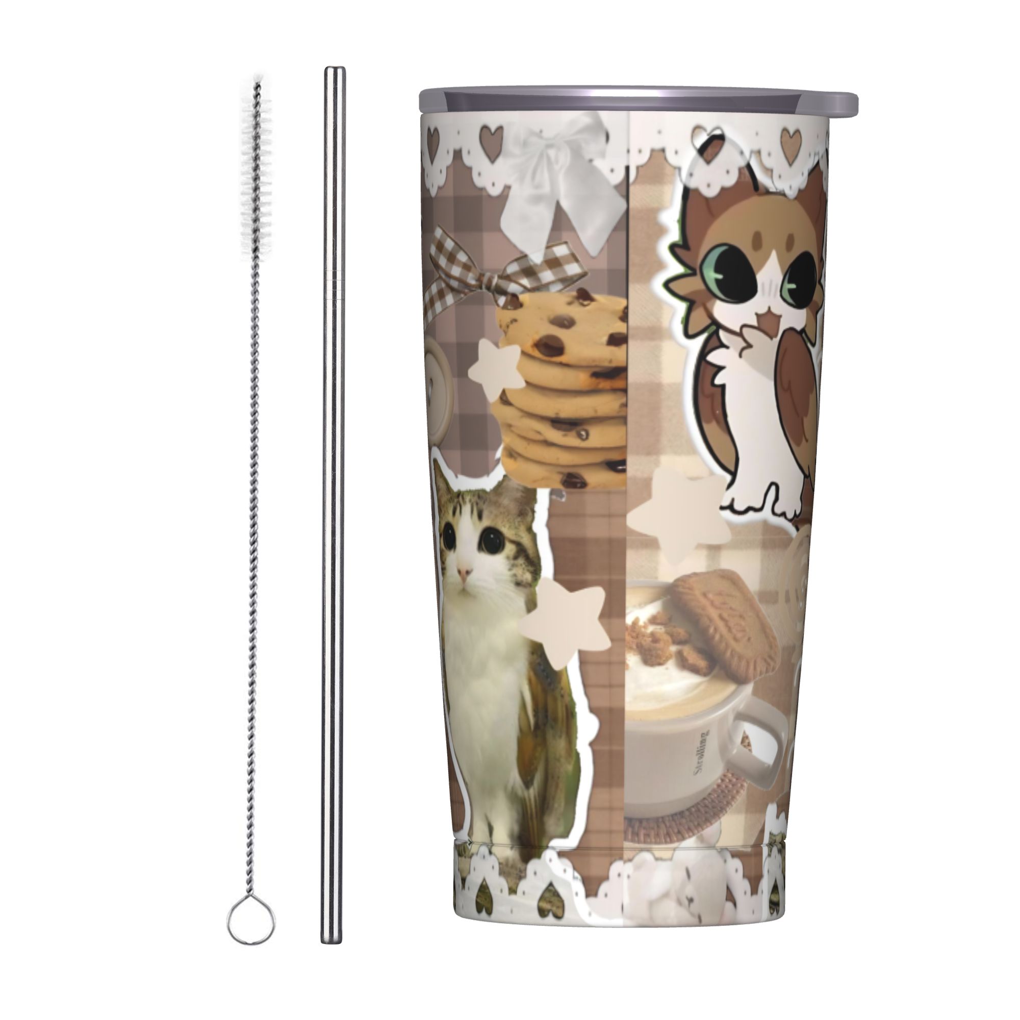 Coffee Tea Tumbler - Vaso Térmico con Diseño de Gato