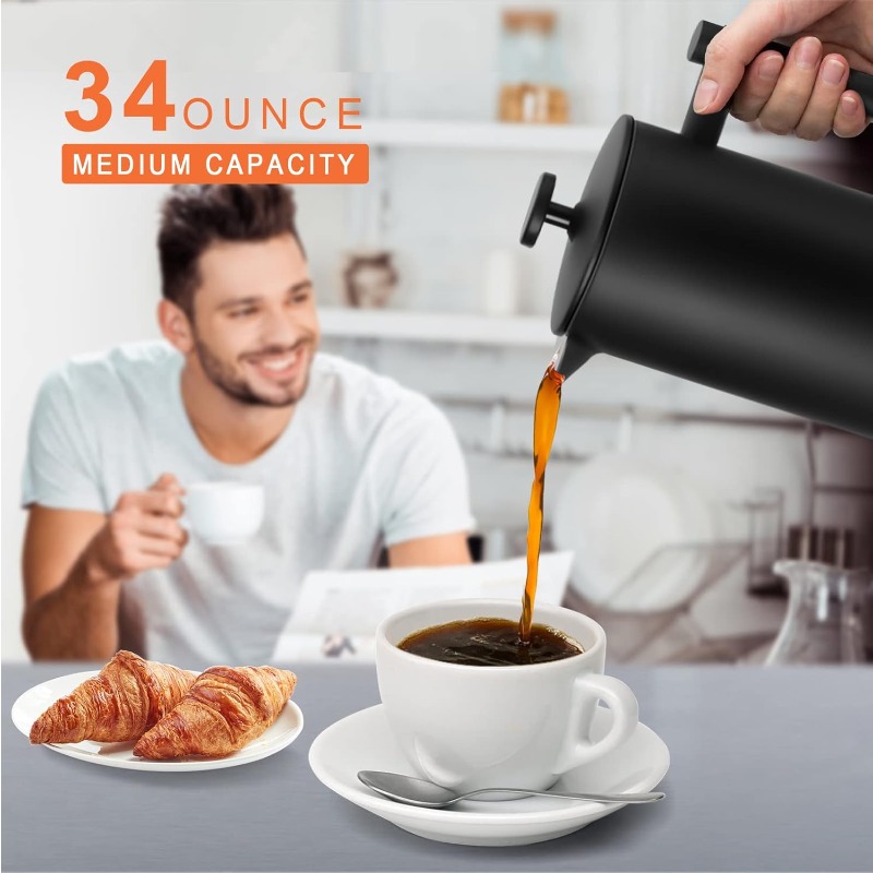 Cafetera Francesa de 34 oz, Ac - French Press Coffee & Tea reseña y precio