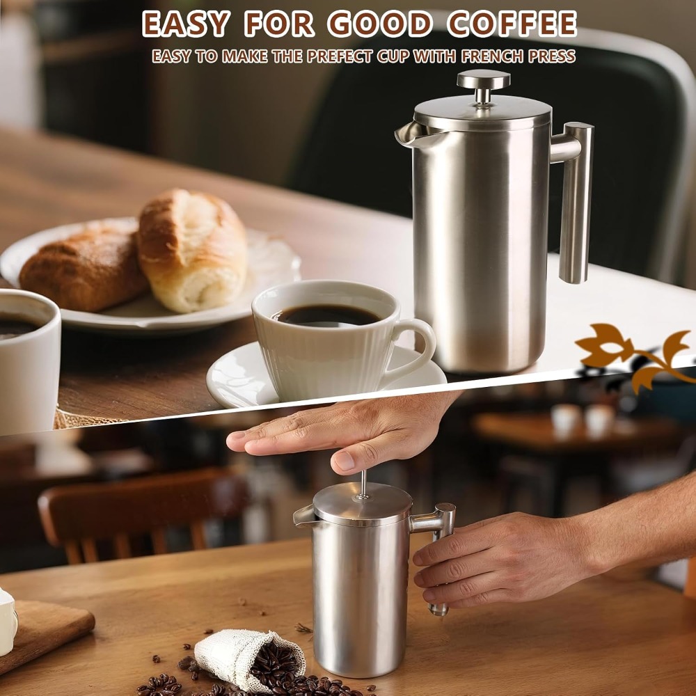 Cafetera Francesa, Acero Inoxi - French Press Coffee & Tea reseña y precio