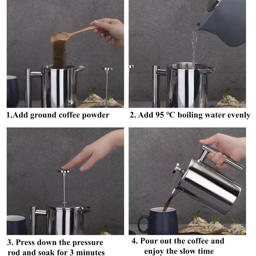 Cafetera Francesa, Acero Inoxi - French Press Coffee & Tea reseña y precio