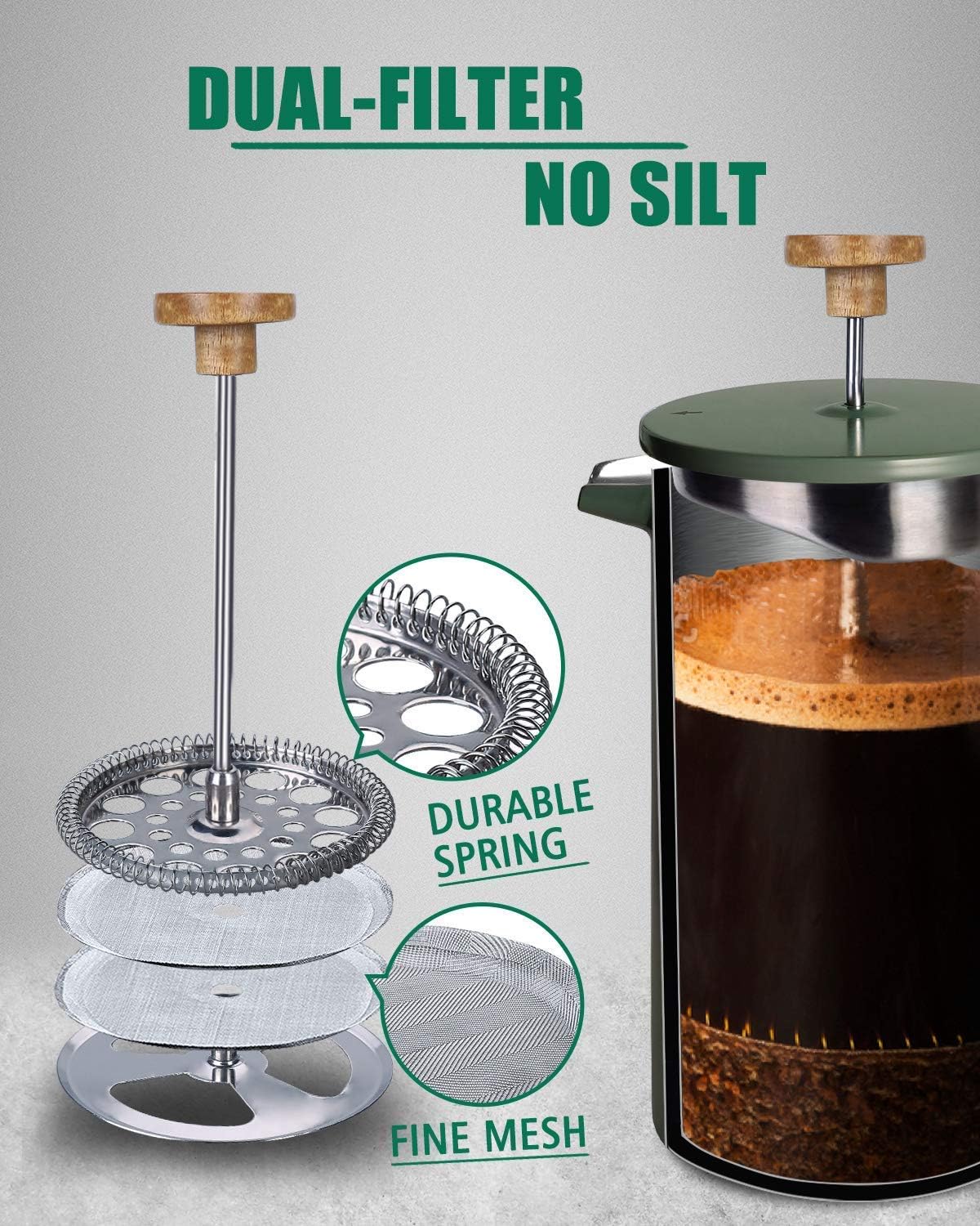 POLIVIAR Cafetera de Prensa Fr - French Press Coffee & Tea reseña y precio