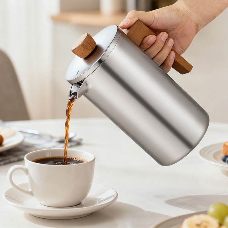 Cafetera Francesa de Acero Ino - French Press Coffee & Tea reseña y precio