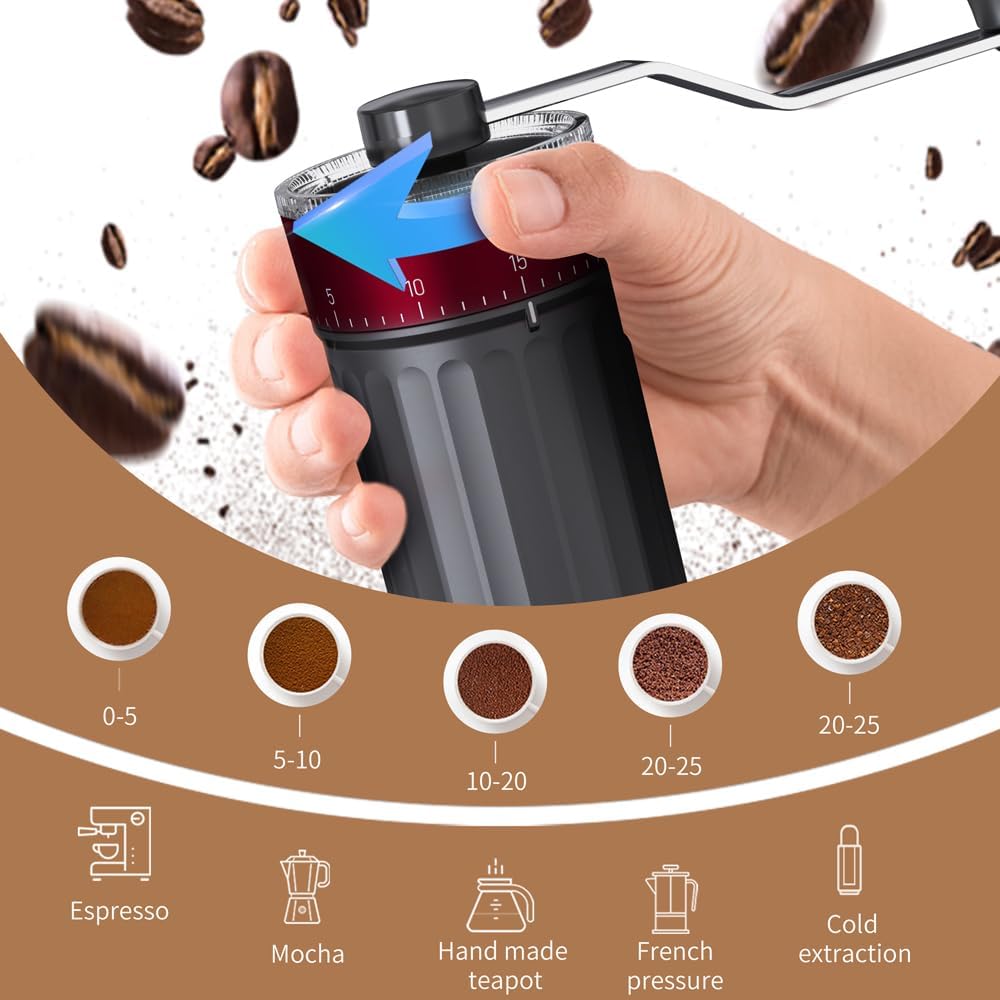 Molinillo de café Manual con 4 - French Press Coffee & Tea reseña y precio