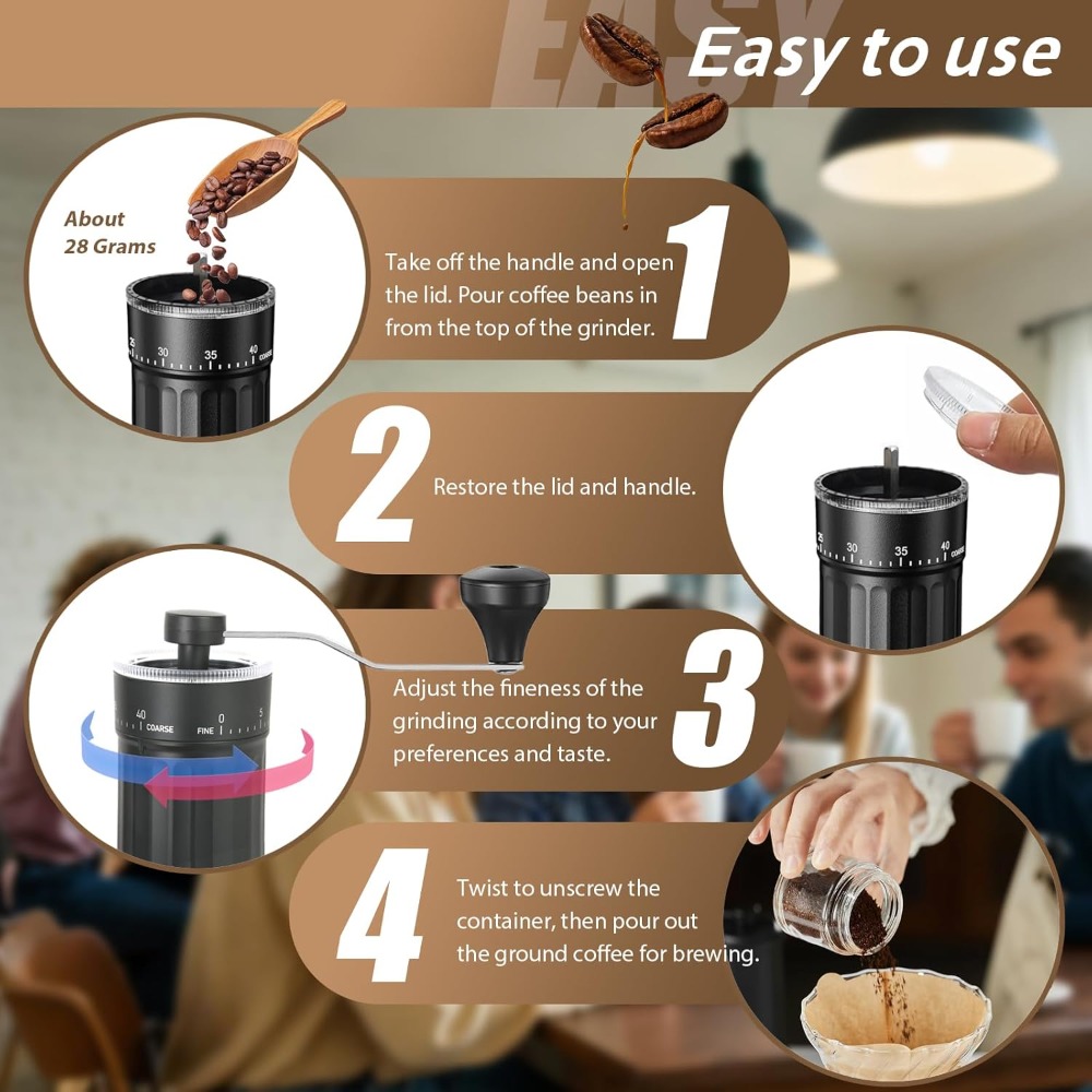 Molinillo de café Manual con 4 - French Press Coffee & Tea reseña y precio