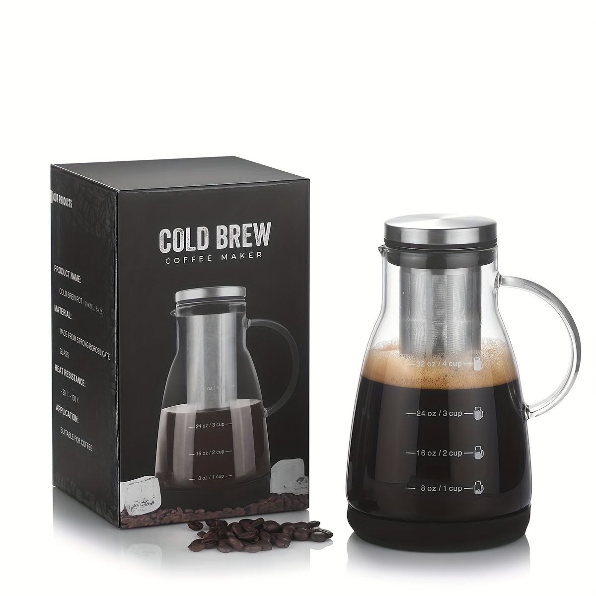 Jarra de Vidrio Clásica de 24o - Coffee Tea Brew reseña y precio